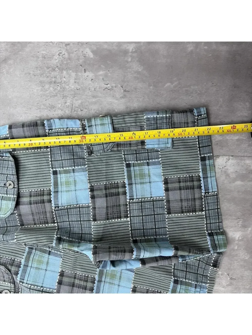 Y2K Teal Sofich Grunge Surf Plaid Baggy Cargo Skater Shorts